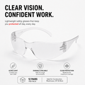 Gripking Classic Safety Glasses Clear - 12 Pack with Free Shipping