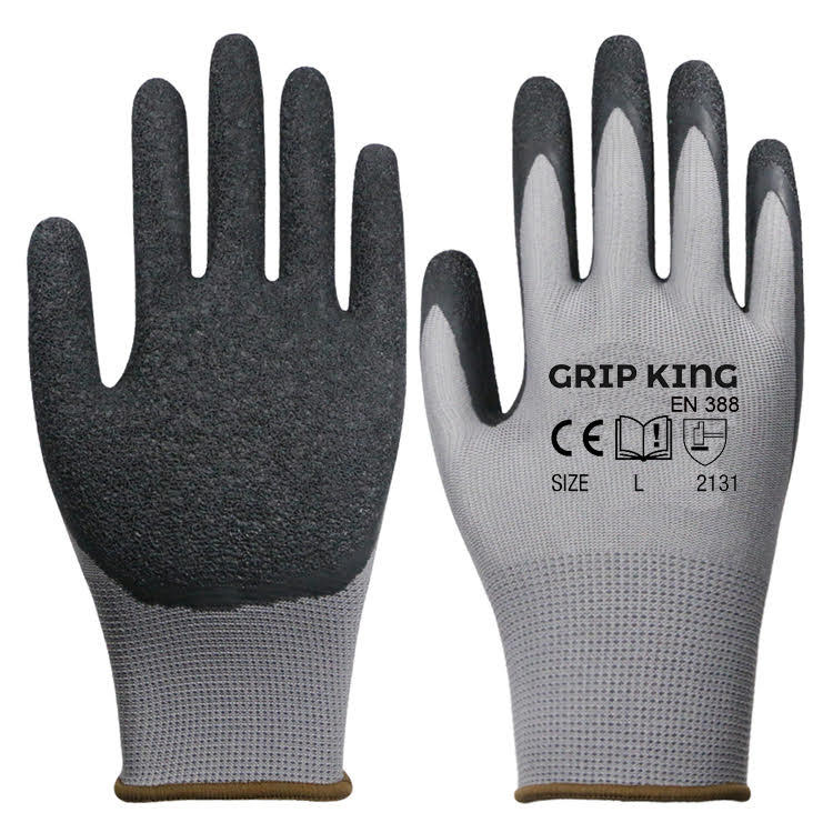 Latex Crinkle Coated Work Gloves-120 Pairs Carton