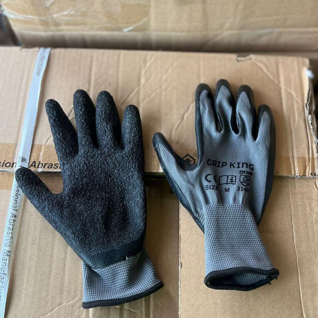 Latex Crinkle Coated Work Gloves – Non-Slip Grip, Durable Protection 12 pairs