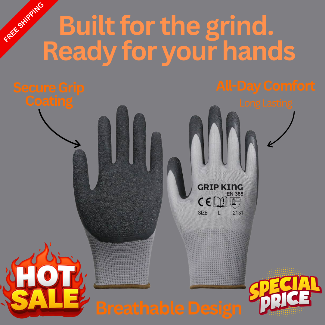 GripKing Gloves Crinkle coated -120 Pairs Carton